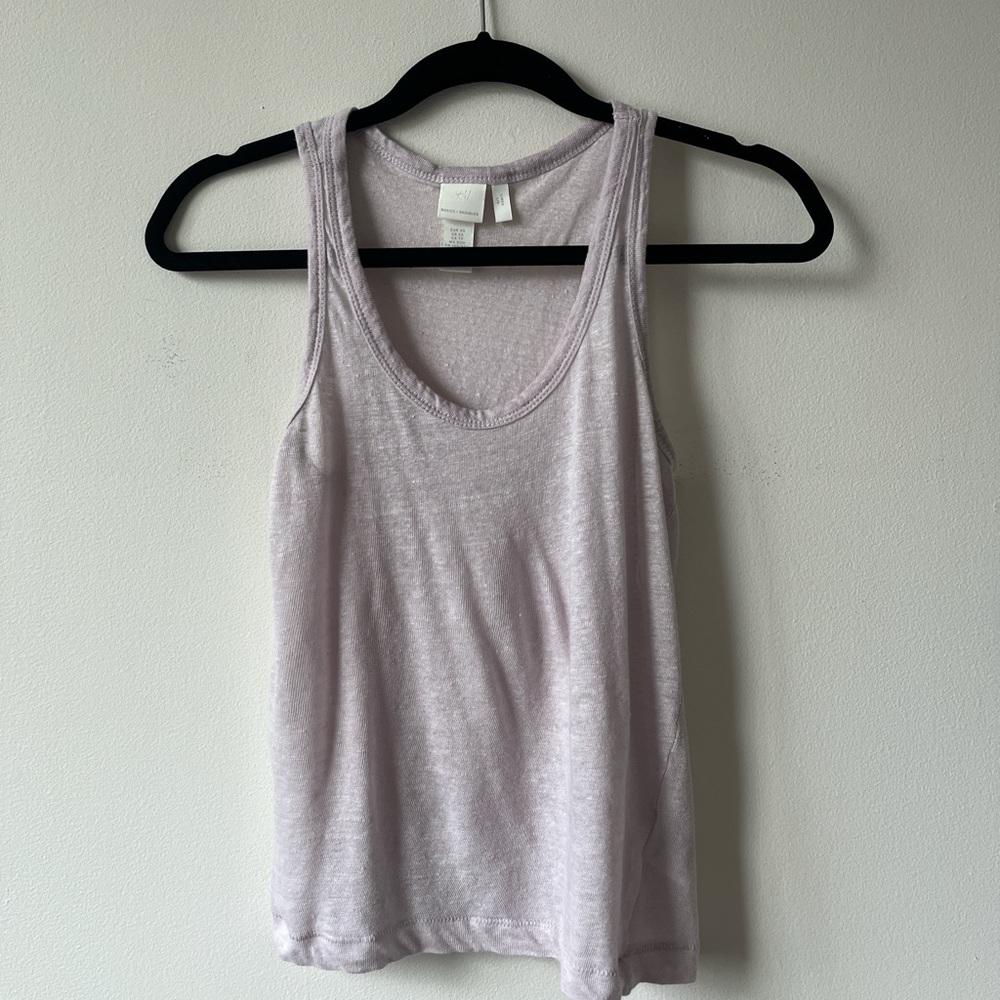 H&M Lavender Sleeveless Linen Top XS